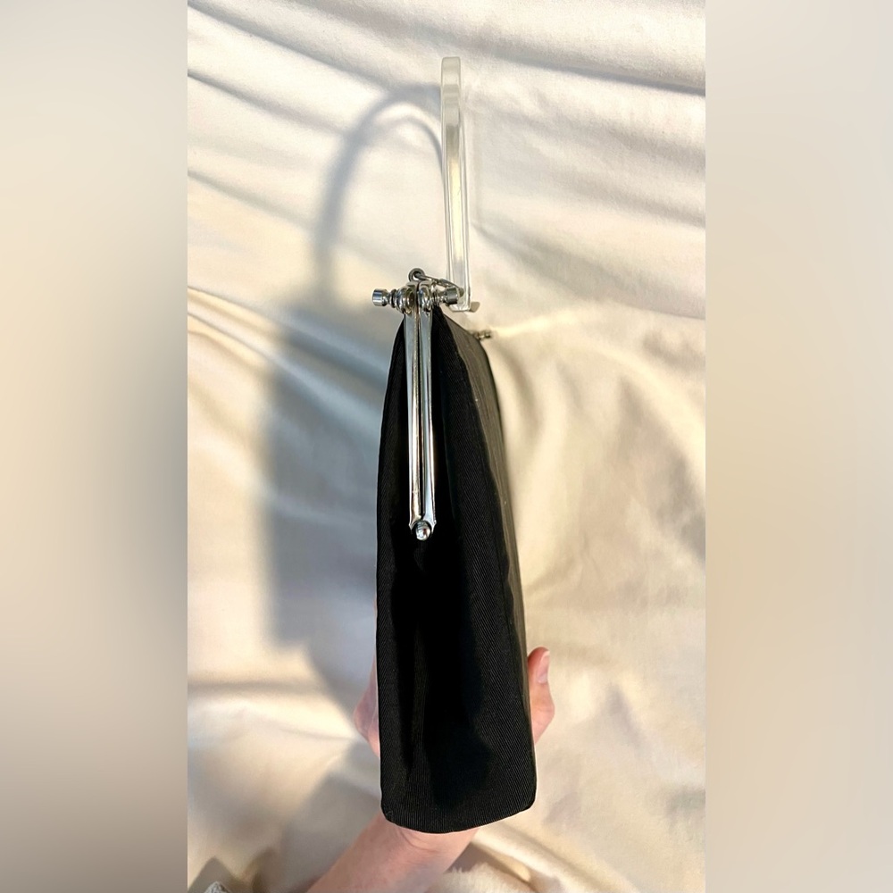 *EUC**VINTAGE* Lucite Handle w/Black Satin Body -POSSIBLY L&M Edward -Purse/Bag - Picture 4 of 8